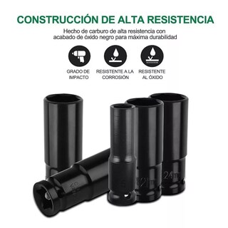 Foto 6 | Juego de Dados Eo Safe Imports Esi-7104 color Negro Llaves Vaso 1/2 Mecánica 20 PZAS