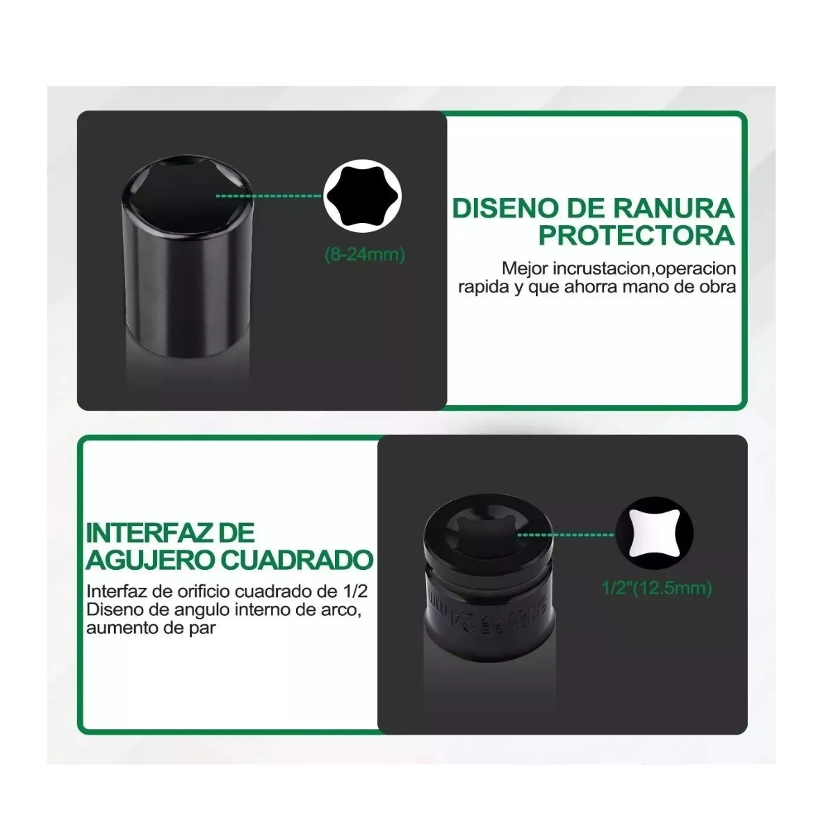 Foto 4 pulgar | Juego de Dados Eo Safe Imports ESI-7107 color Negro Llaves Vaso 1/2 para Dados 20 PZAS