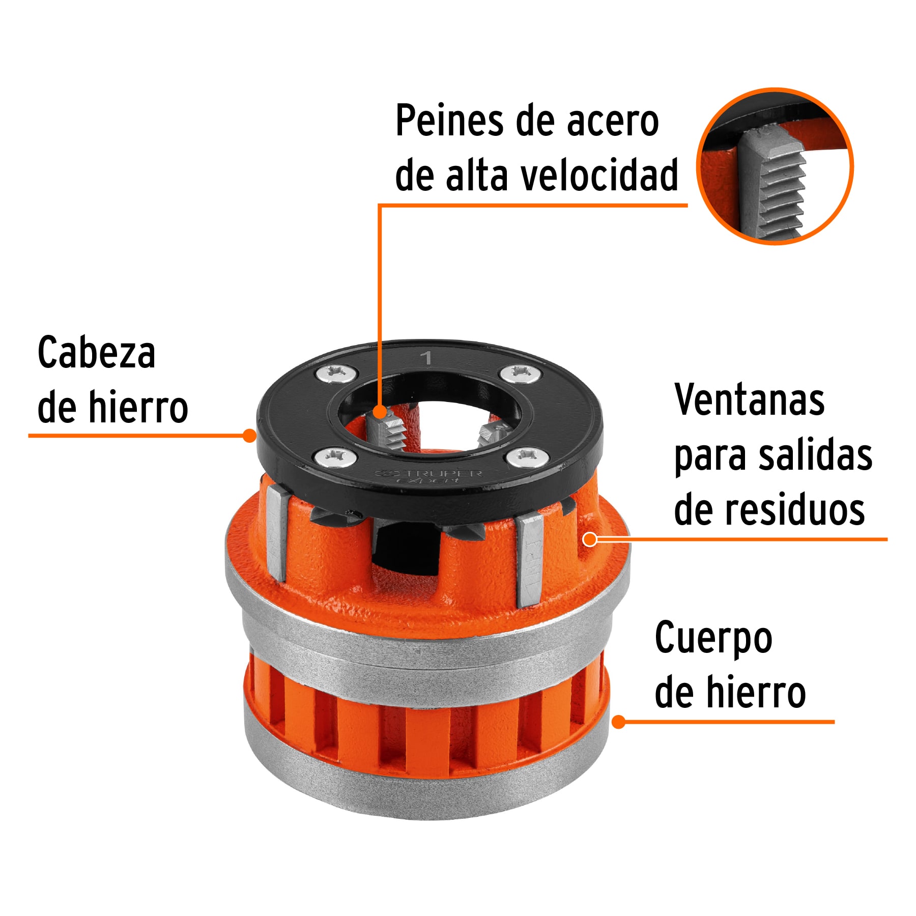 Foto 2 | Dado para Tarrajas Truper T952x color Naranja