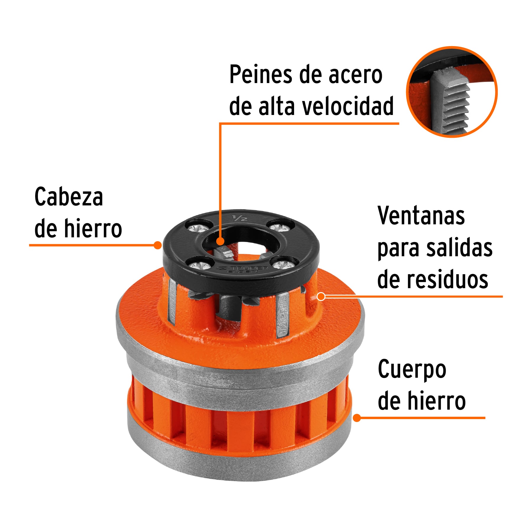 Foto 3 pulgar | Dado 1/2' para Tarrajas Truper Expert T-852x