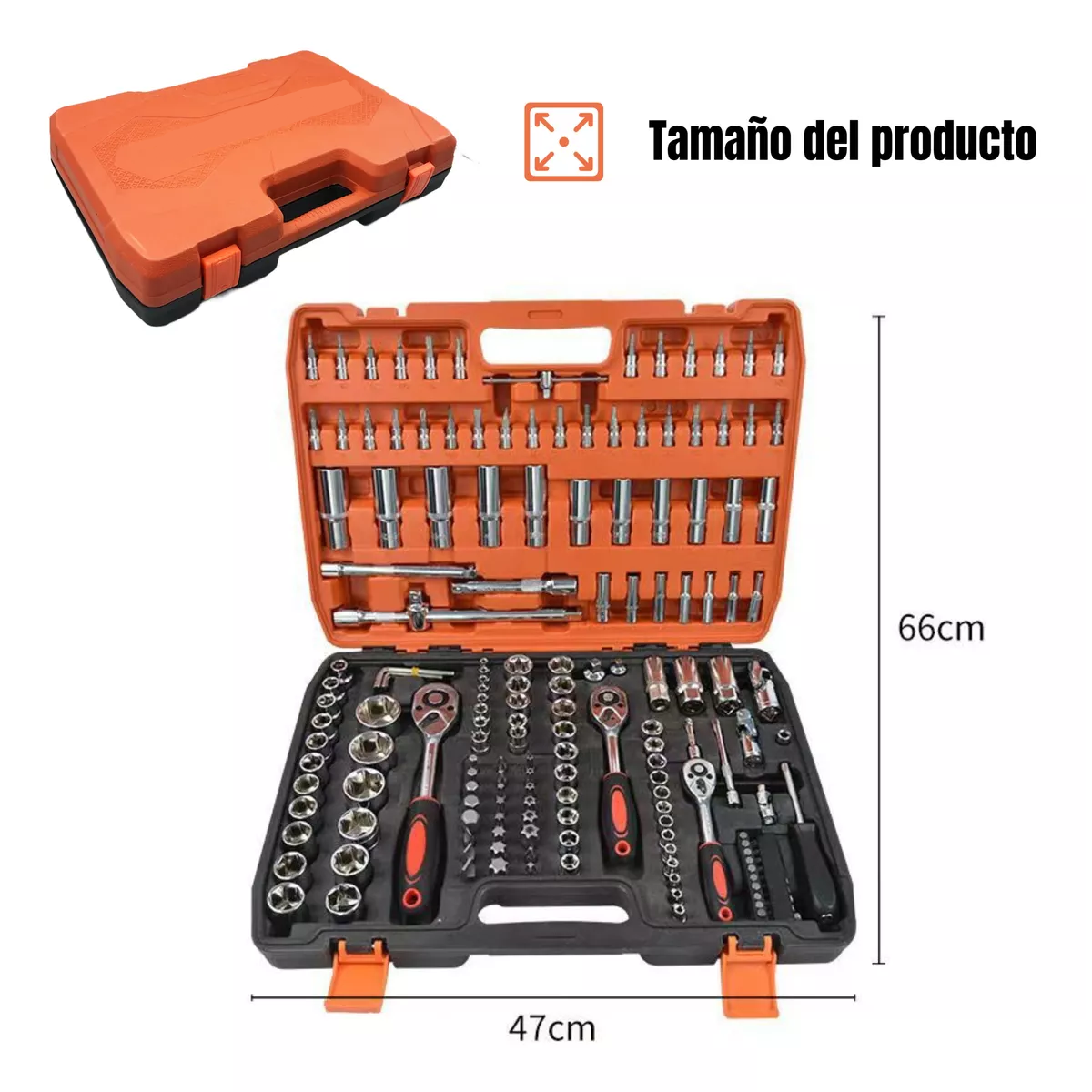 Foto 3 pulgar | Juegos De Dados Herramienta Reparación Automóviles 172 Pcs Eo Safe Imports Esi-12365 Naranja