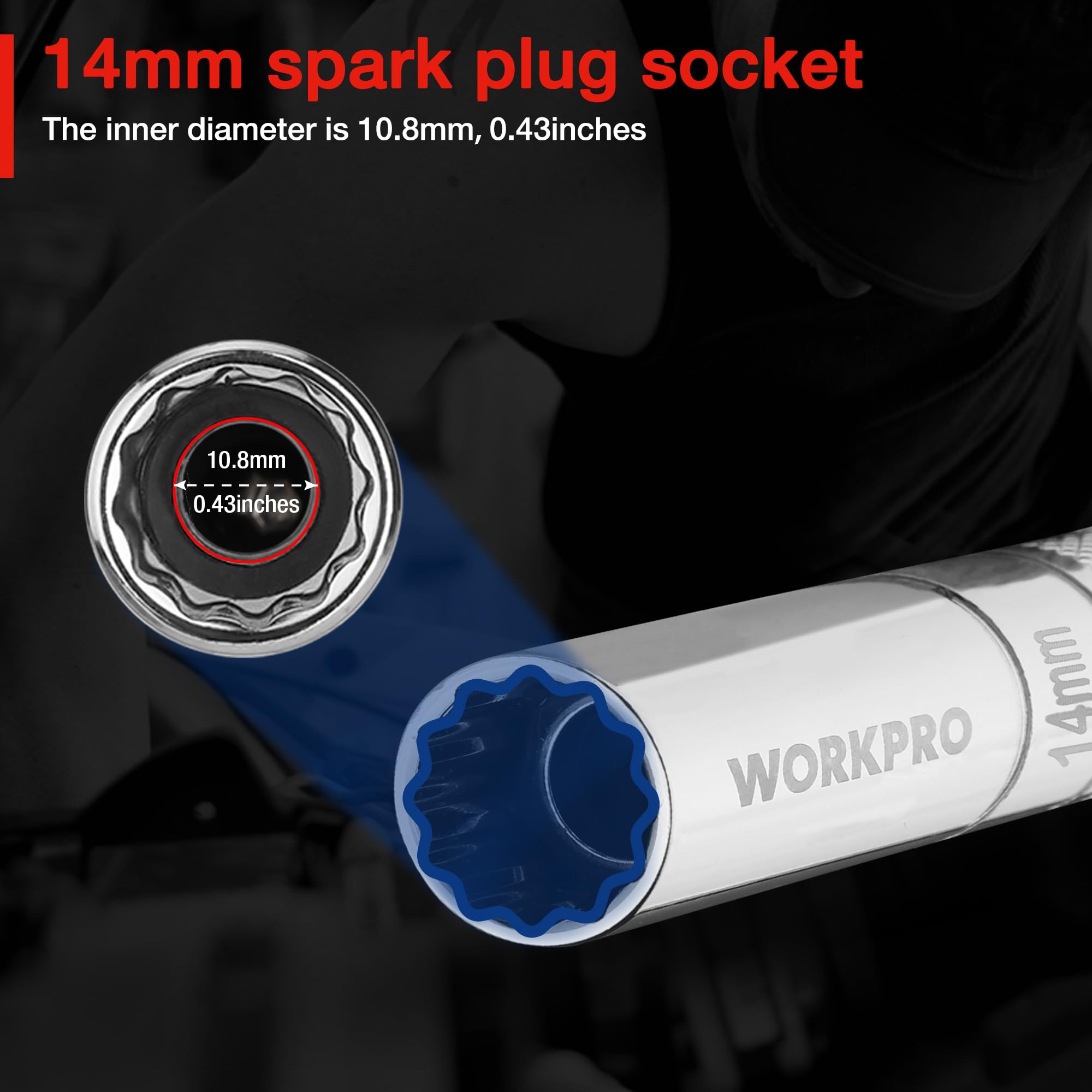 Foto 6 | Juego De Bujías Giratorias Magnéticas Workpro, 3 Piezas, 14 Mm - Venta Internacional.