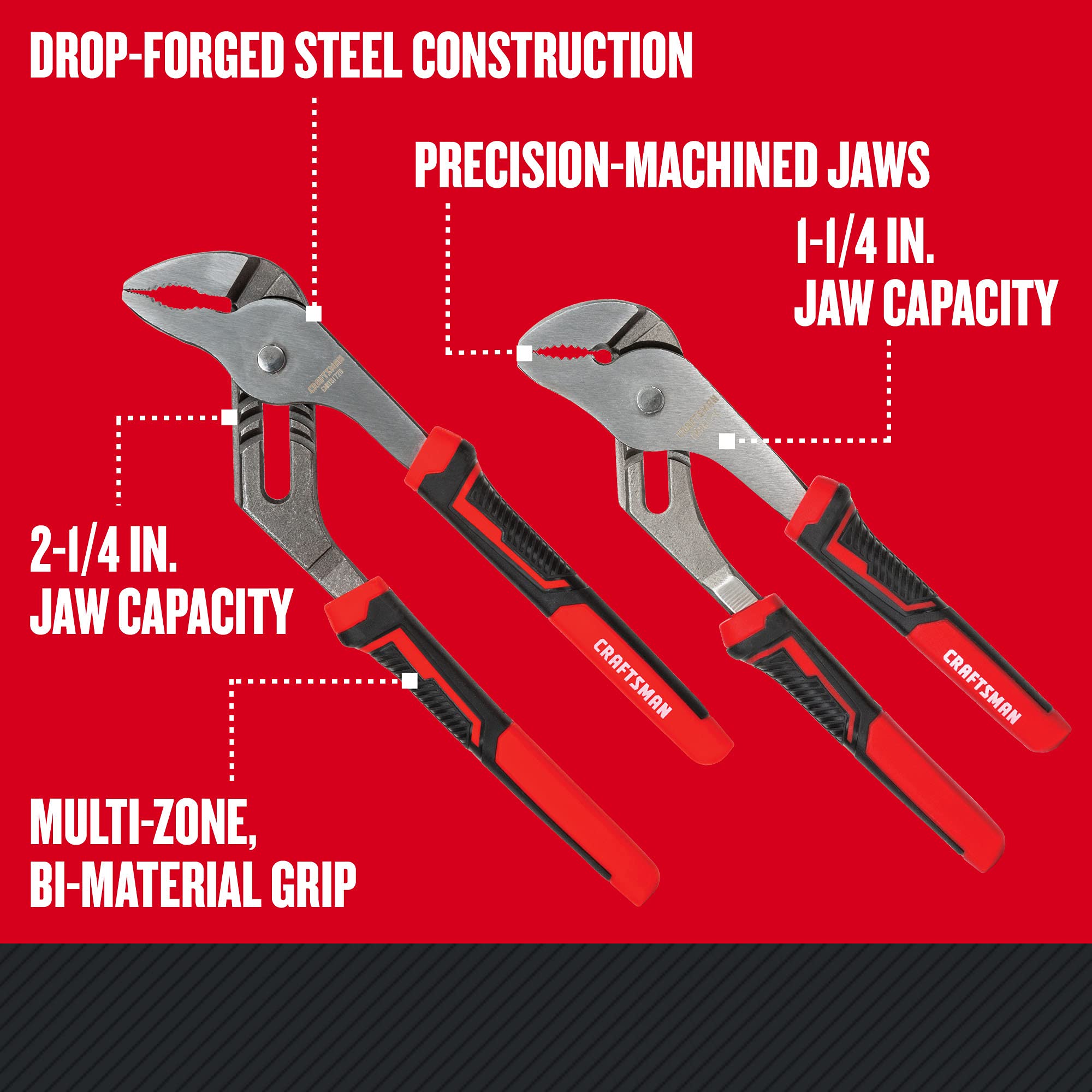Foto 3 | Juego De 2 Piezas De Alicates Craftsman Para Juntas Ranuradas De 20 Cm Y 25 Cm - Venta Internacional.