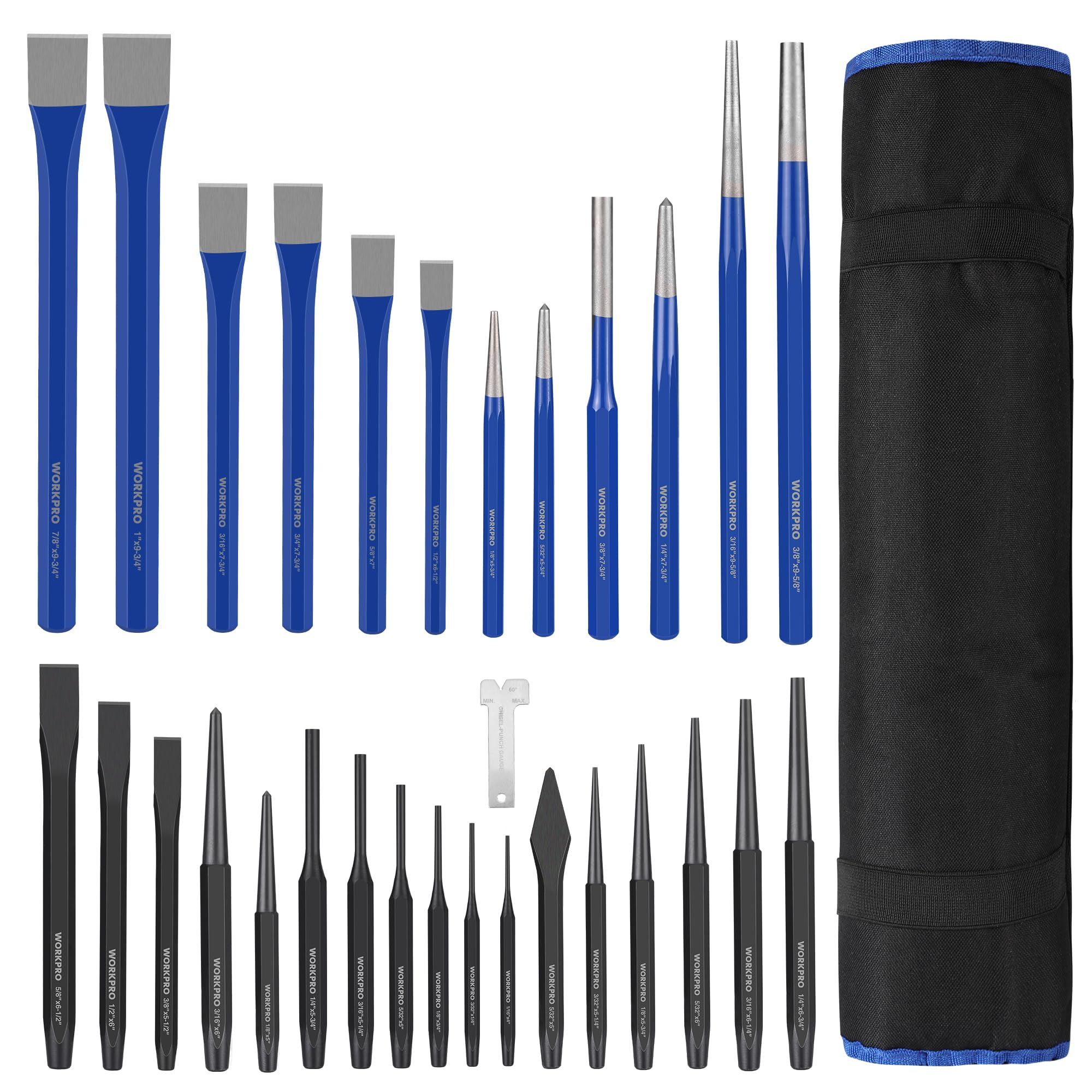 Foto 2 pulgar | Juego De Perforadoras Y Cinceles Workpro, 30 Unidades, Muy Resistentes, Con Bolsa Enrollable - Venta Internacional.
