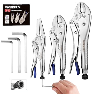 Foto 1 | Juego De Alicates De Bloqueo Workpro Cr-v De 3 Piezas Con Llaves Hexagonales - Venta Internacional.