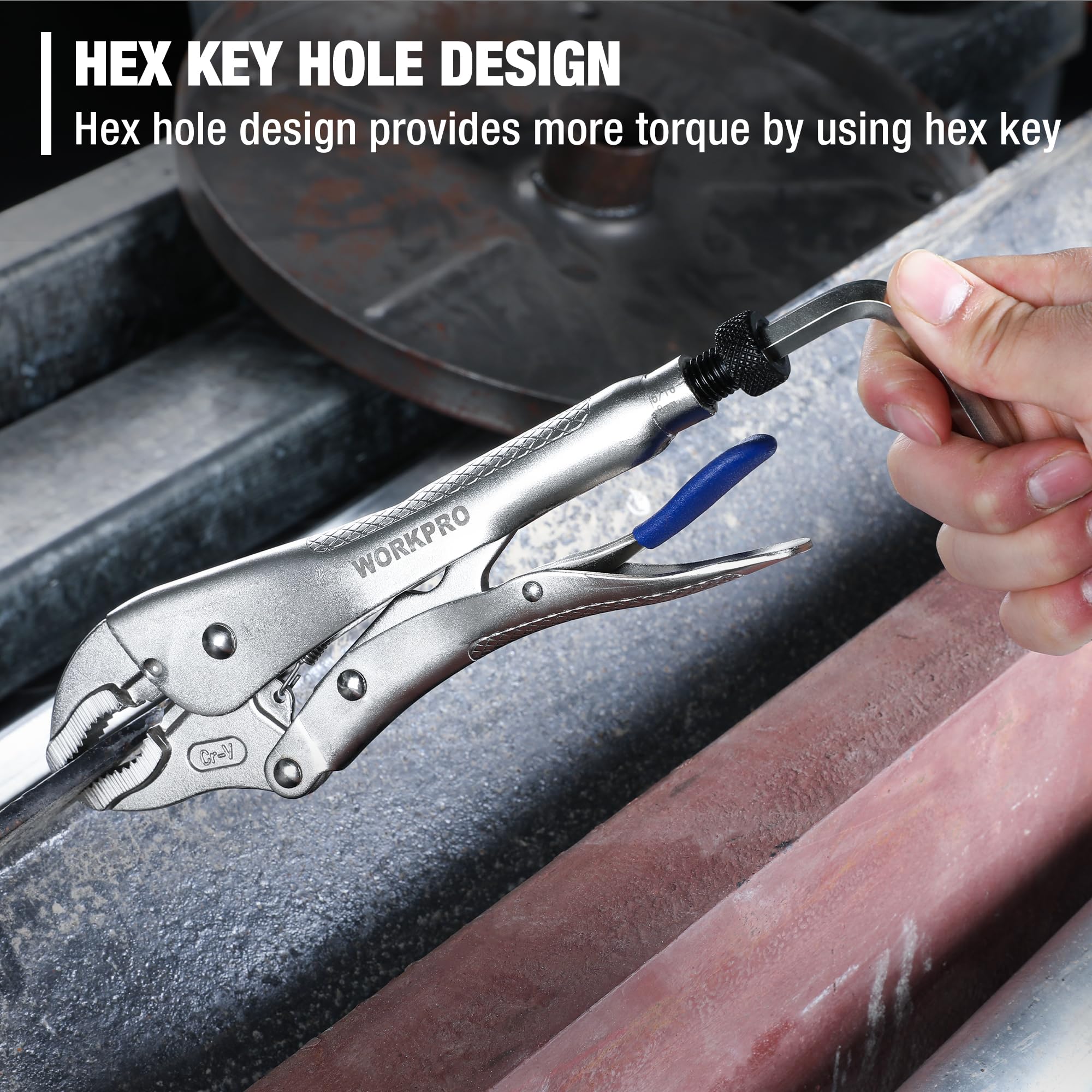 Foto 3 | Juego De Alicates De Bloqueo Workpro Cr-v De 3 Piezas Con Llaves Hexagonales - Venta Internacional.