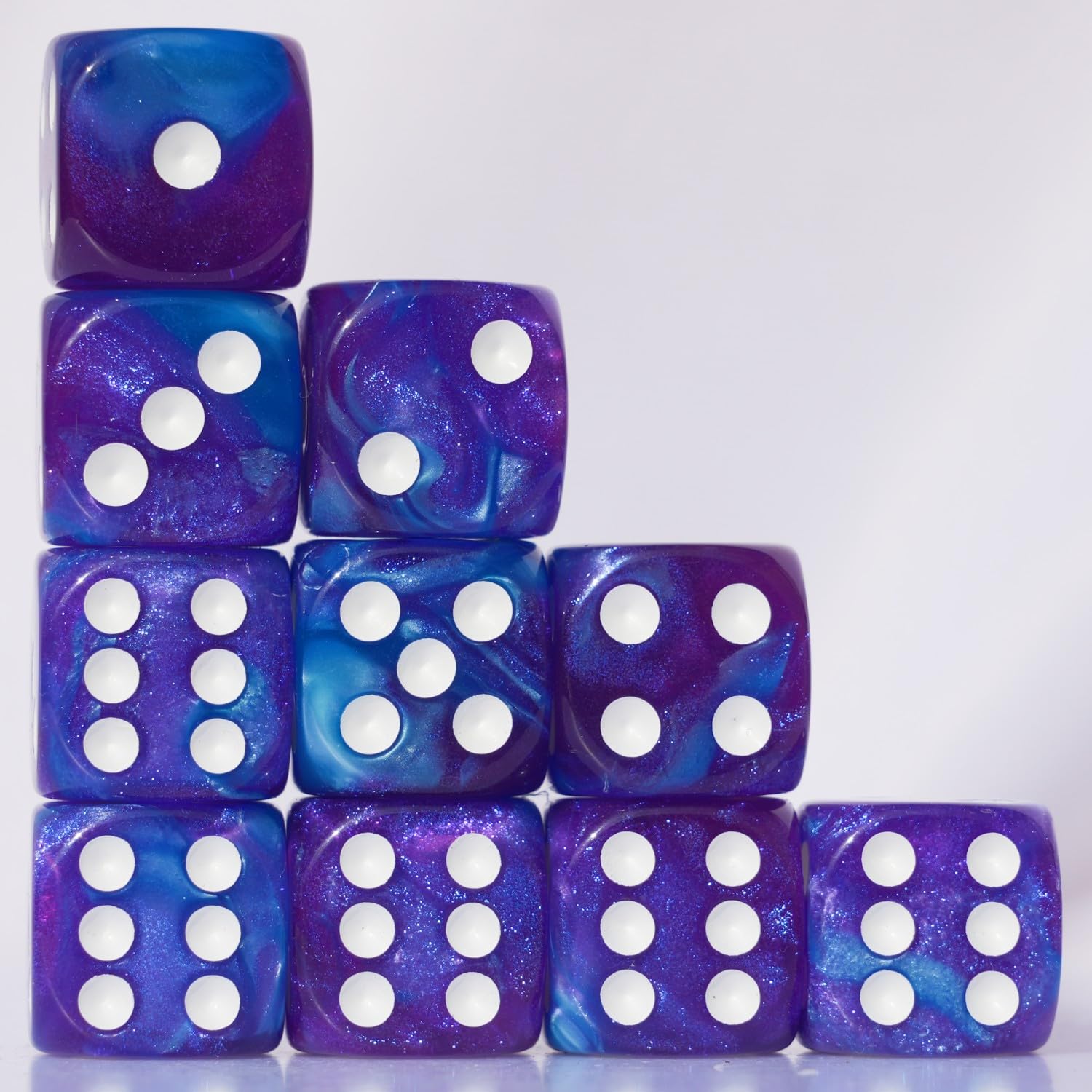 Foto 2 | Juego De Dados Acrílicos 16 Mm 10 Piezas D6 Para Juegos De Mesa Rpg Mtg Dnd - Venta Internacional.