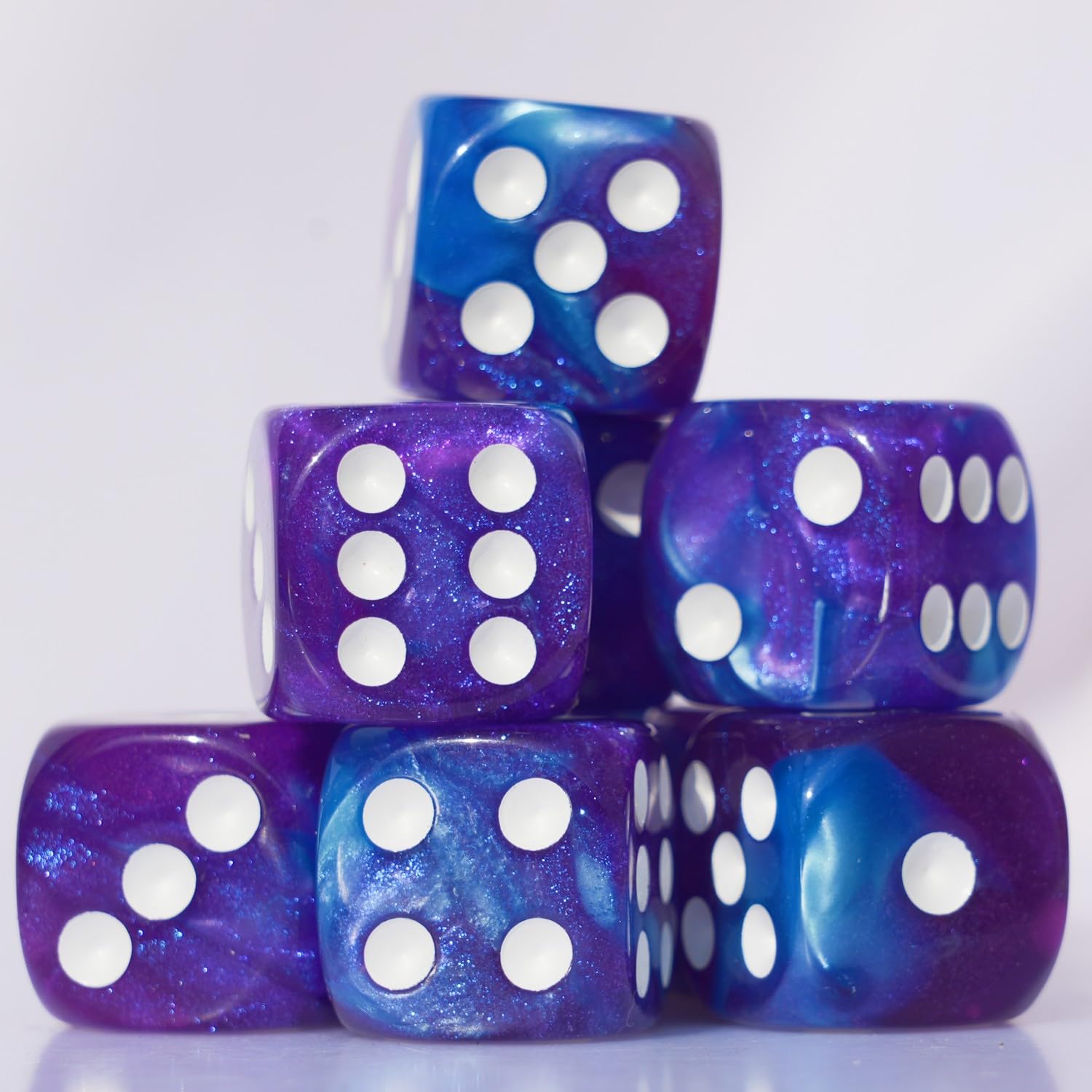 Foto 3 | Juego De Dados Acrílicos 16 Mm 10 Piezas D6 Para Juegos De Mesa Rpg Mtg Dnd - Venta Internacional.