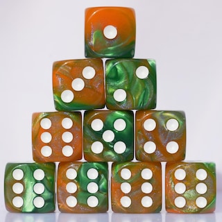 Foto 1 | Juego De Dados Acrílicos De 16 Mm, 10 Piezas D6 Para Rpg Mtg Dnd Con Bolsa (café Y Verde) - Venta Internacional.