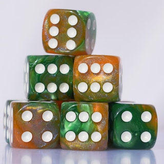 Foto 3 | Juego De Dados Acrílicos De 16 Mm, 10 Piezas D6 Para Rpg Mtg Dnd Con Bolsa (café Y Verde) - Venta Internacional.