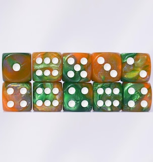 Foto 4 | Juego De Dados Acrílicos De 16 Mm, 10 Piezas D6 Para Rpg Mtg Dnd Con Bolsa (café Y Verde) - Venta Internacional.