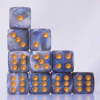 Foto 2 | Juego De Dados Acrílicos De 16 Mm, 10 Piezas D6 Para Rpg Mtg Dnd Con Bolsa (gris Y Azul) - Venta Internacional.