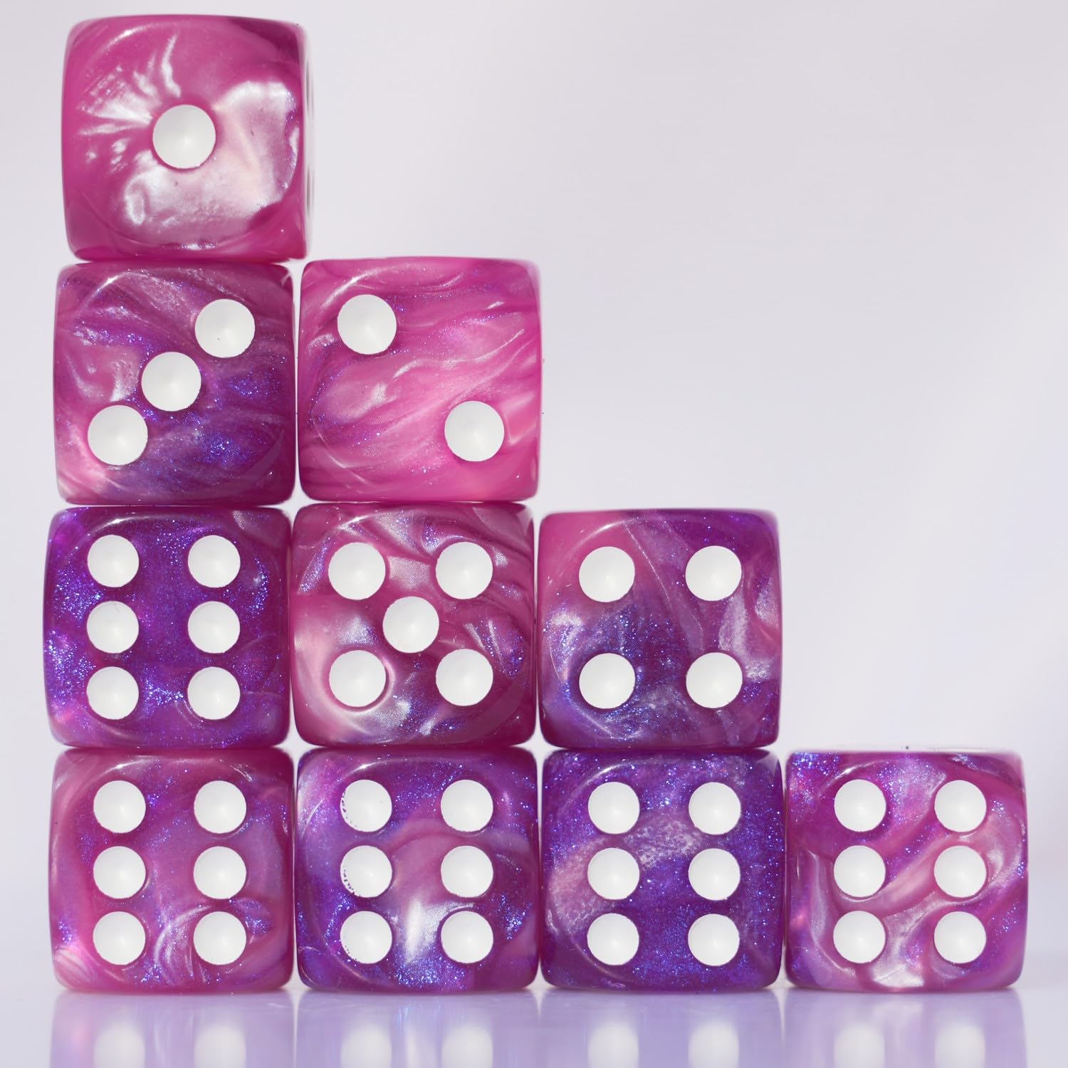 Foto 2 | Juego De Dados Acrílicos 16 Mm 10 Piezas D6 Para Juegos De Mesa Rpg Mtg Dnd - Venta Internacional.