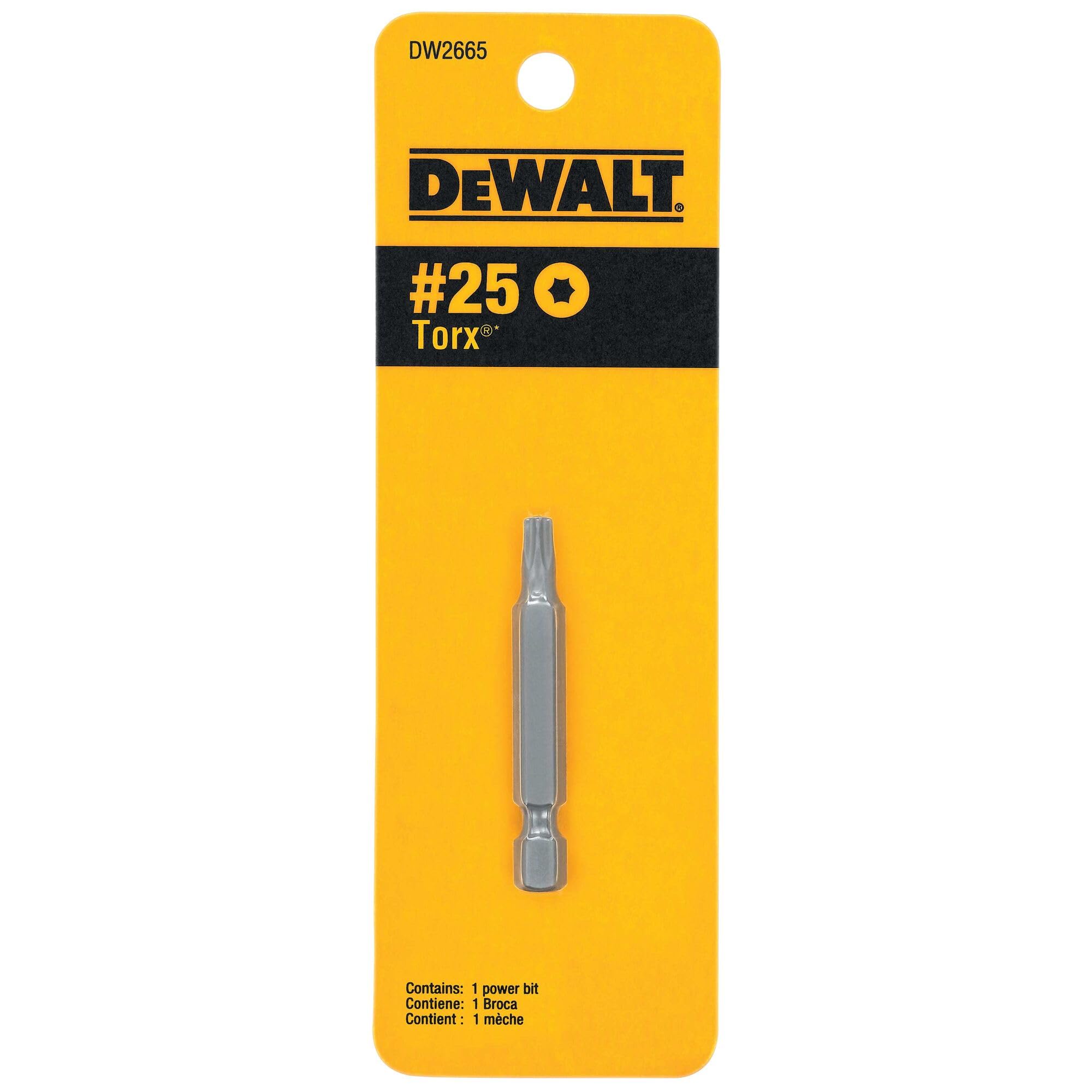 Foto 3 pulgar | Torx Power Bit Dewalt Dw2665 T25, 1 Tarjeta Plateada - Venta Internacional.
