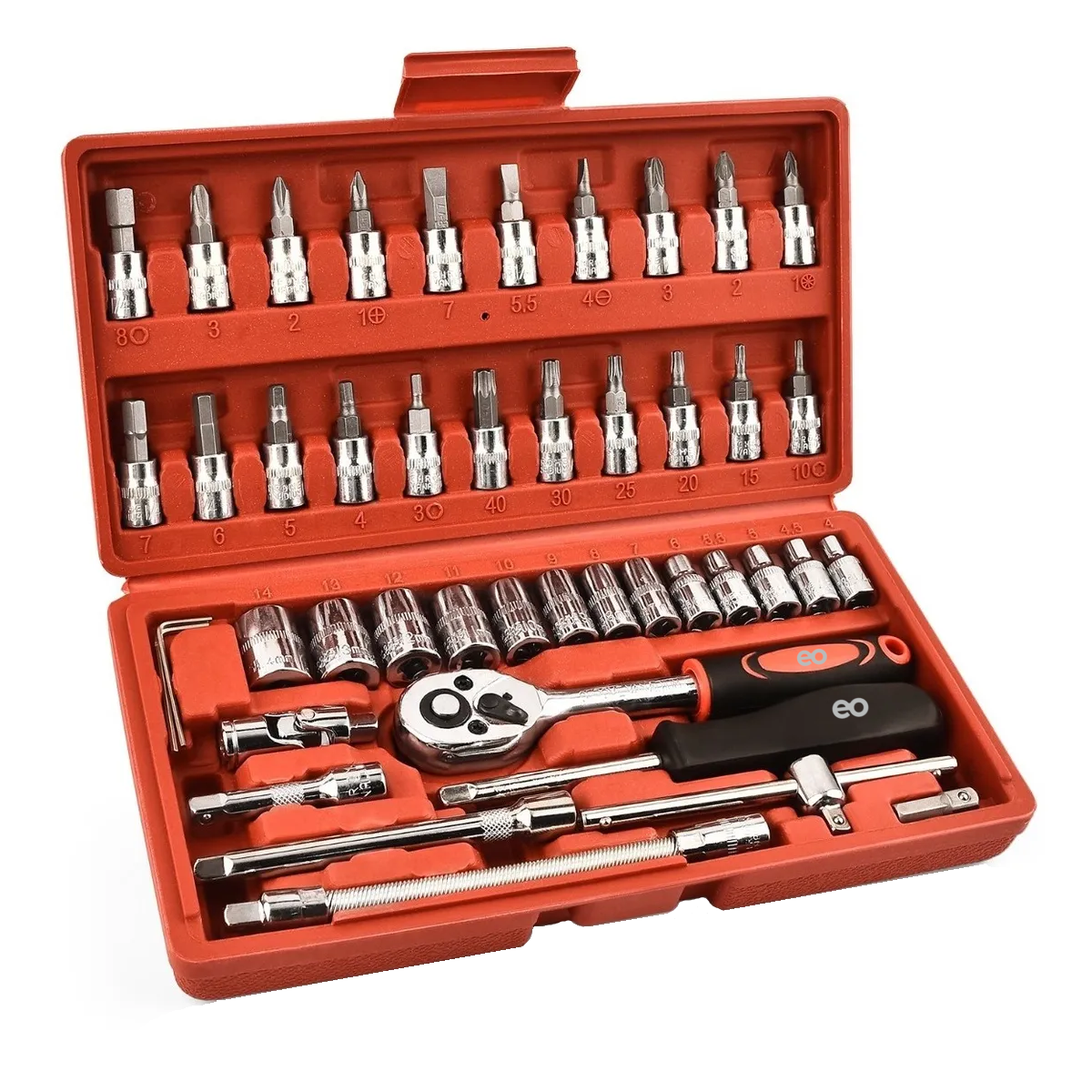 Foto 2 pulgar | Kit De Herramientas Mecanica 46 Pz Eo Safe Imports Esi-3215-1 Rojo