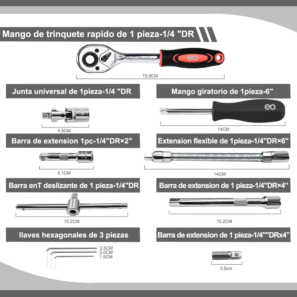 Foto 3 pulgar | Kit De Herramientas Mecanica 46 Pz Eo Safe Imports Esi-3215-1 Rojo