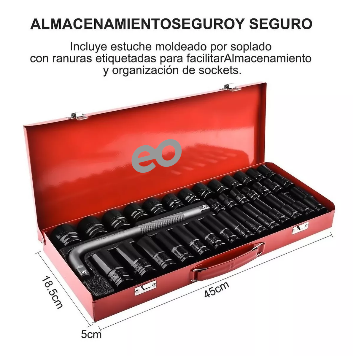 Foto 4 pulgar | Juego De Dados De Impacto De Aire Herramientas 1/2 35pzs Eo Safe Imports Esi-6609-1 Negro