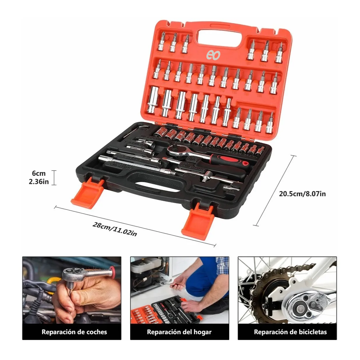 Foto 3 | Juego De Herramientas Mecánicas Dados 53pcs Eo Safe Imports Esi-2594-1 Negro