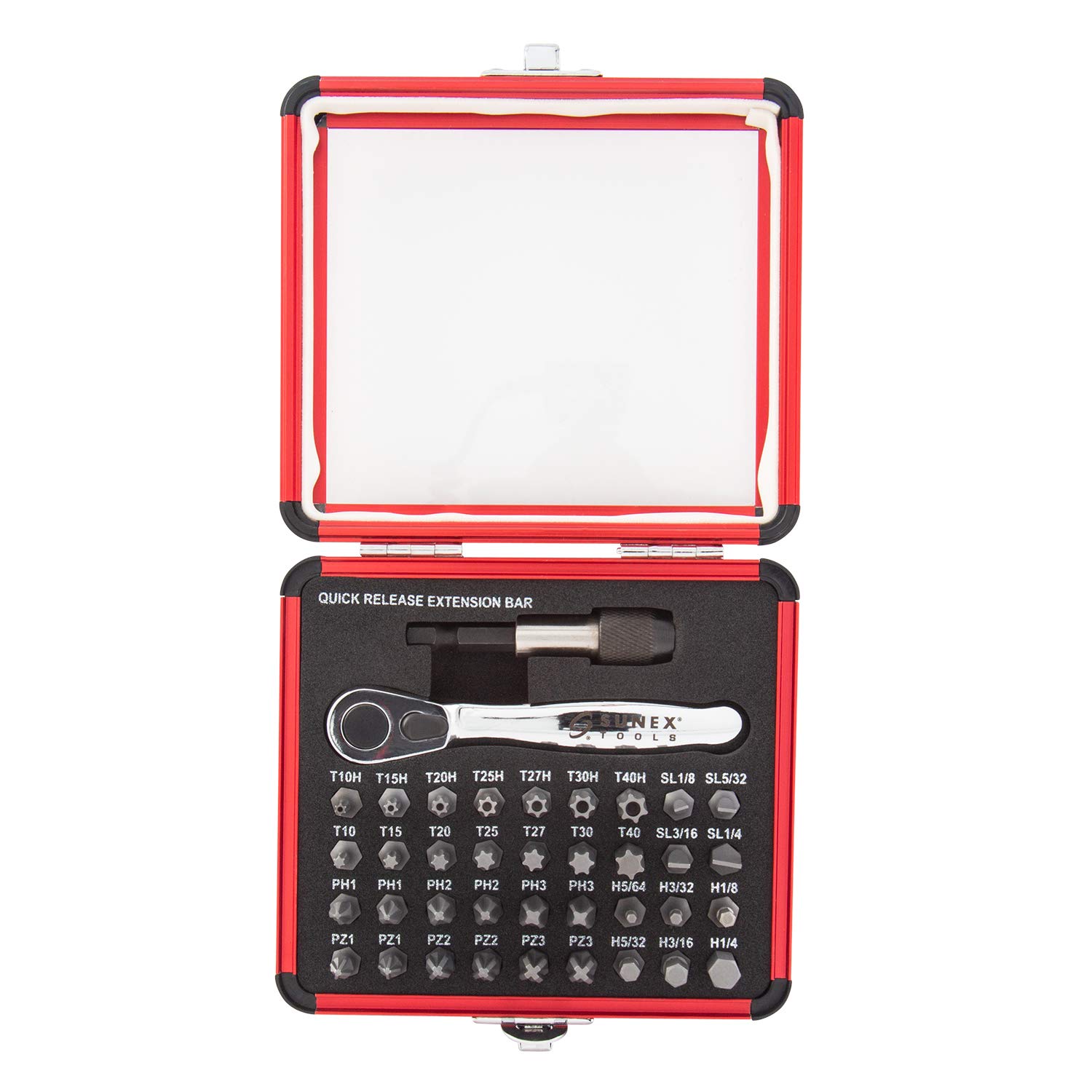 Foto 2 pulgar | Juego De Trinquetes Y Brocas Sunex 9726 De 38 Piezas Con Funda De Aluminio - Venta Internacional.