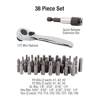 Foto 2 | Juego De Trinquetes Y Brocas Sunex 9726 De 38 Piezas Con Funda De Aluminio - Venta Internacional.
