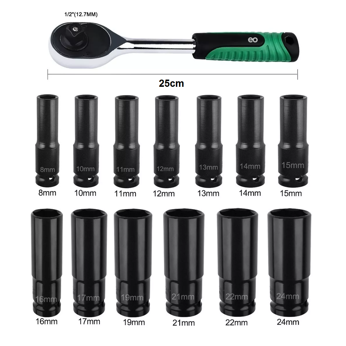 Foto 2 | Kit De Llaves Vaso 1/2 Mecanica C/llave Carraca 14pz Eo Safe Imports Esi-7105-1 Negro