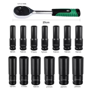 Foto 2 | Kit De Llaves Vaso 1/2 Mecanica C/llave Carraca 14pz Eo Safe Imports Esi-7105-1 Negro