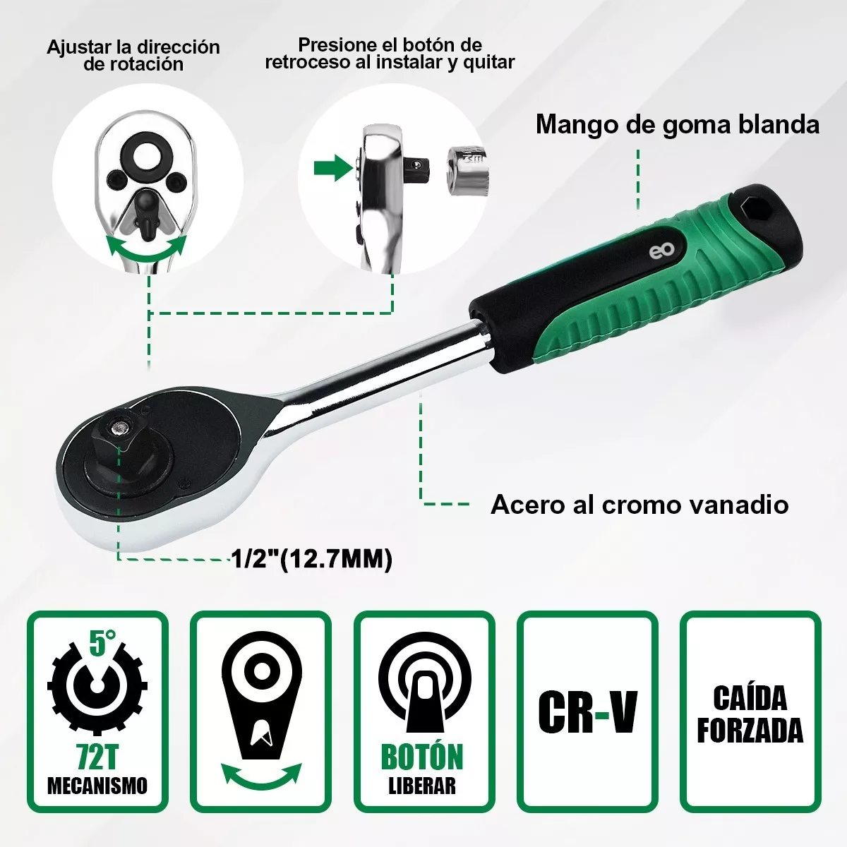 Foto 3 | Kit De Llaves Vaso 1/2 Mecanica C/llave Carraca 14pz Eo Safe Imports Esi-7105-1 Negro
