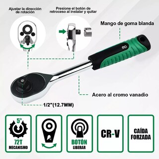 Foto 3 | Kit De Llaves Vaso 1/2 Mecanica C/llave Carraca 14pz Eo Safe Imports Esi-7105-1 Negro