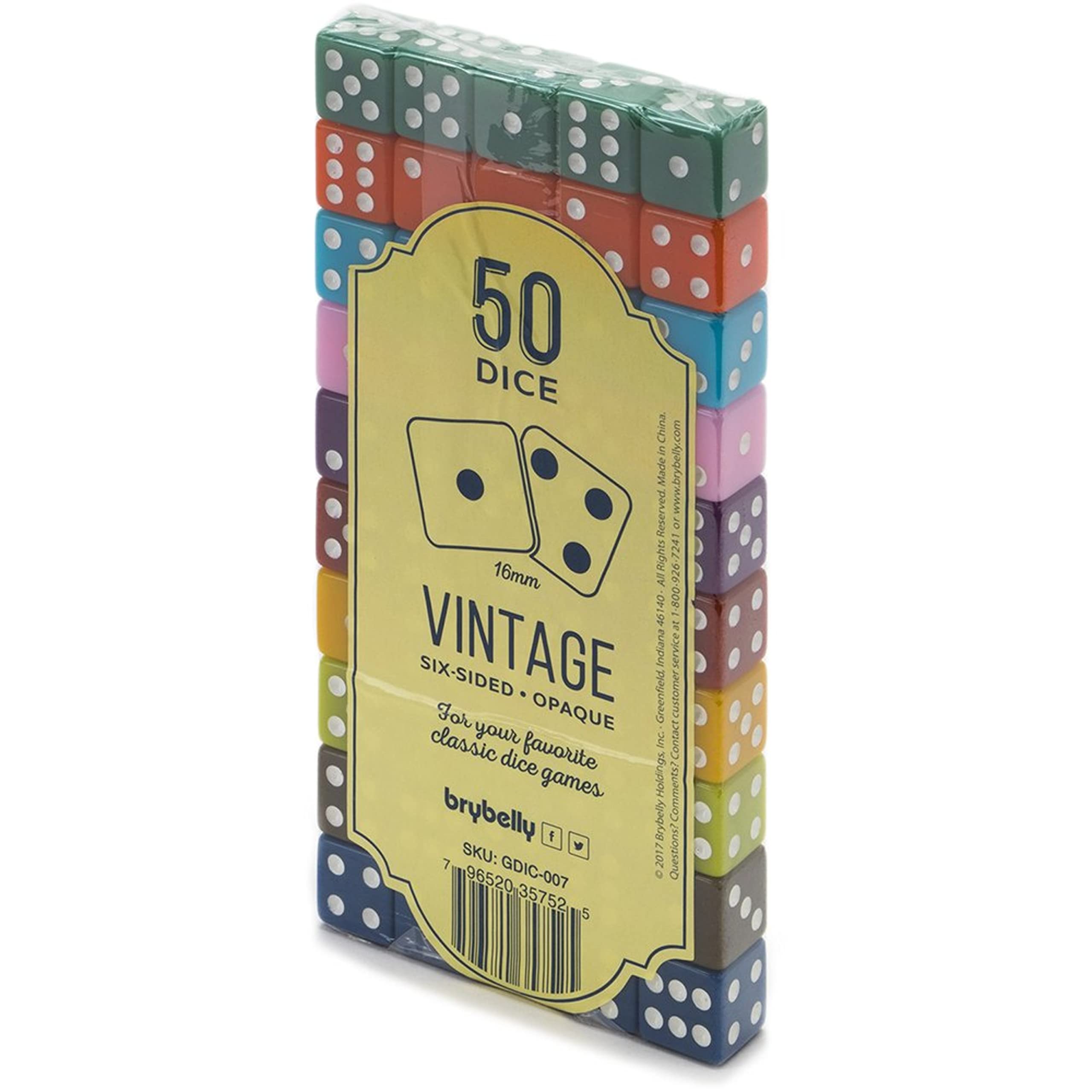Foto 7 pulgar | Juego De Dados Brybelly, 50 Unidades, 6 Caras, 16 Mm, Colores Vintage - Venta Internacional.
