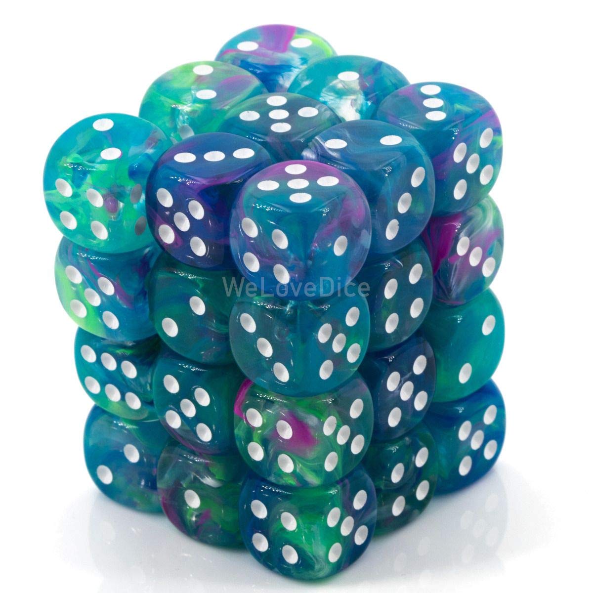 Foto 2 pulgar | Juego De Dados Chessex Festive Waterlily D6 12 Mm [chx27946] - Venta Internacional.