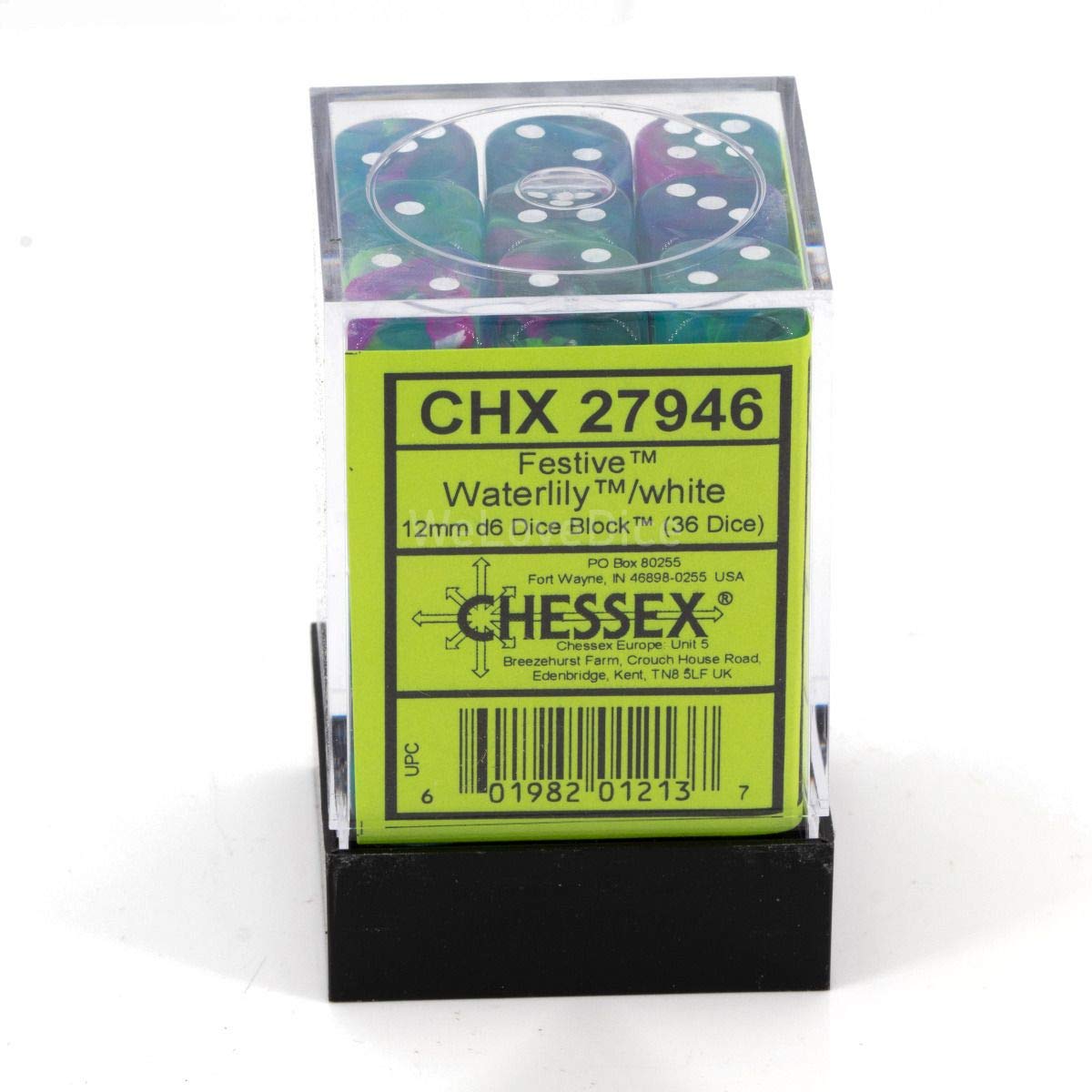 Foto 5 pulgar | Juego De Dados Chessex Festive Waterlily D6 12 Mm [chx27946] - Venta Internacional.
