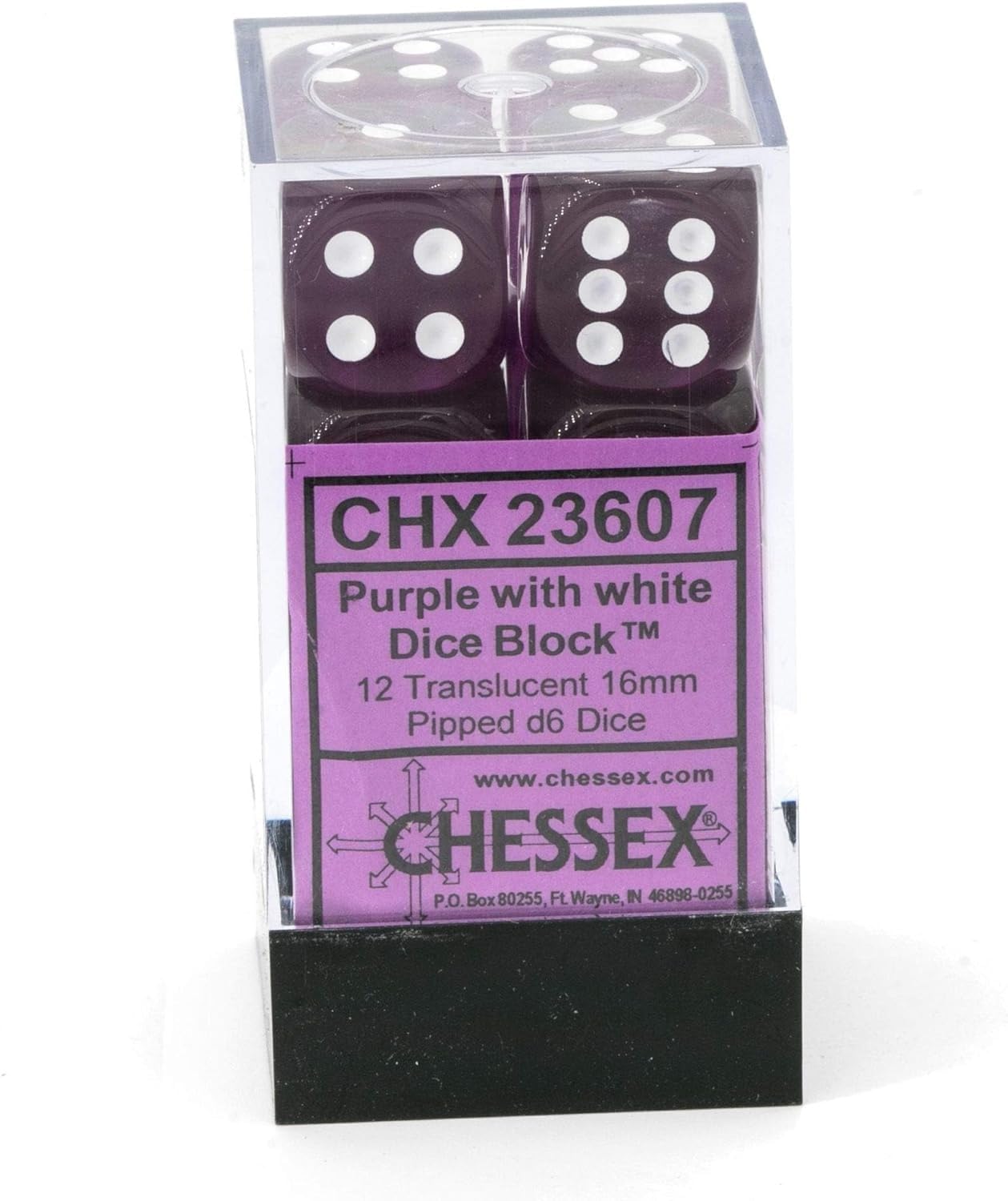 Foto 4 pulgar | Dice Chessex, Morado Translúcido, 16 Mm, 6 Caras (12 Dados) - Venta Internacional.