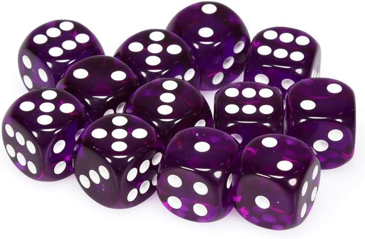 Foto 6 pulgar | Dice Chessex, Morado Translúcido, 16 Mm, 6 Caras (12 Dados) - Venta Internacional.