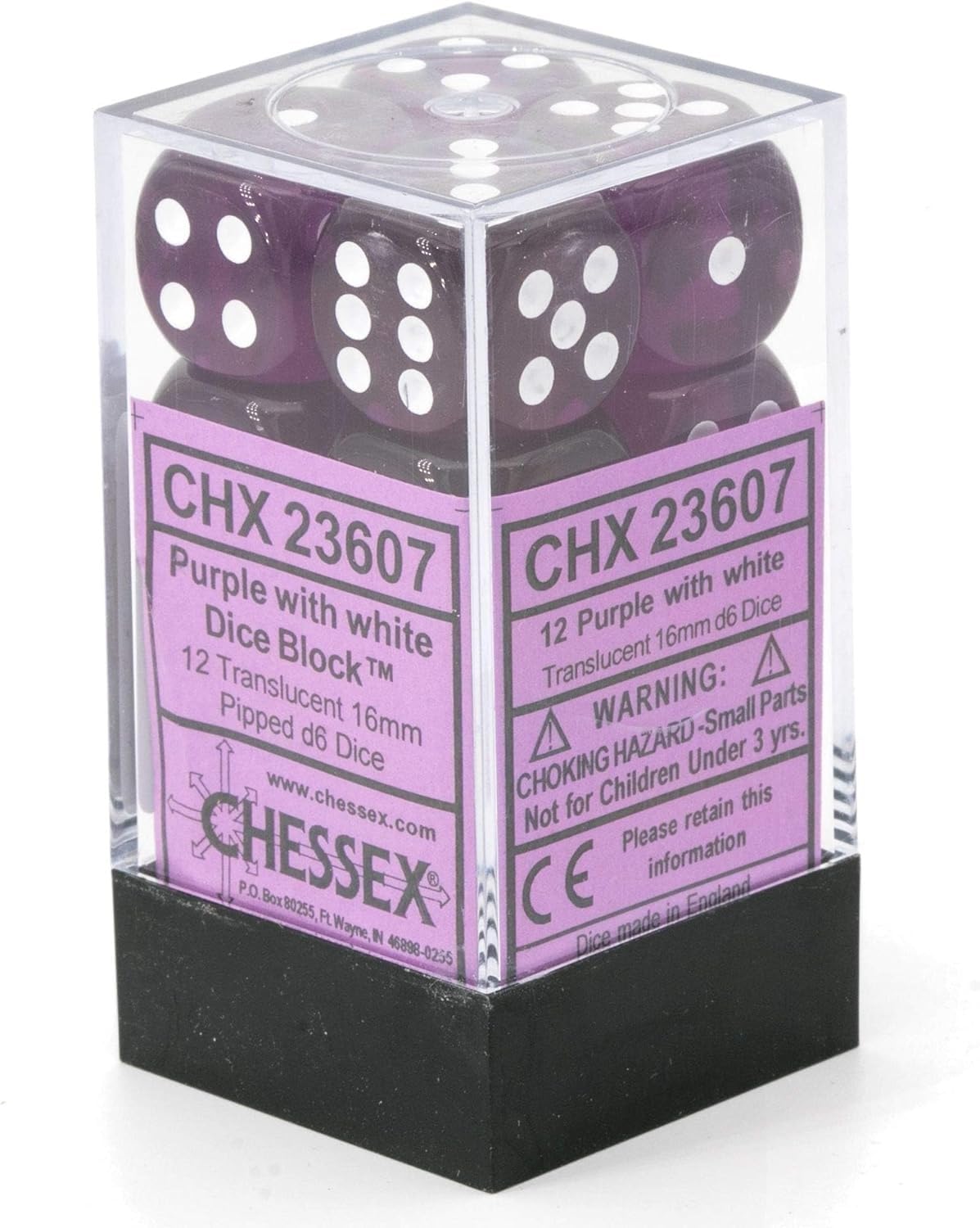 Foto 7 pulgar | Dice Chessex, Morado Translúcido, 16 Mm, 6 Caras (12 Dados) - Venta Internacional.