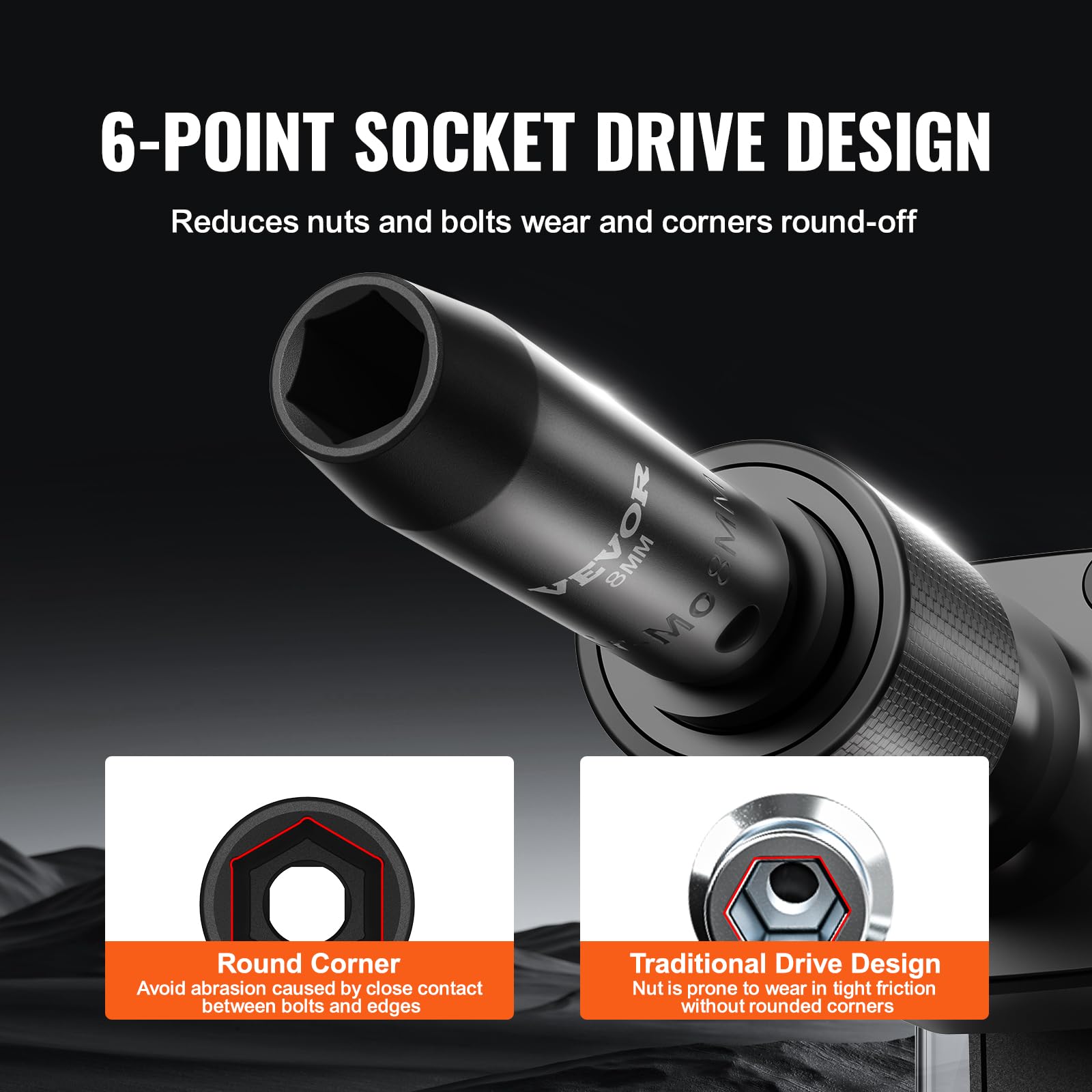 Foto 5 pulgar | Juego De Enchufes Vevor Drive Impact 3/8, 18 Piezas De Profundidad, 8-22 Mm - Venta Internacional.