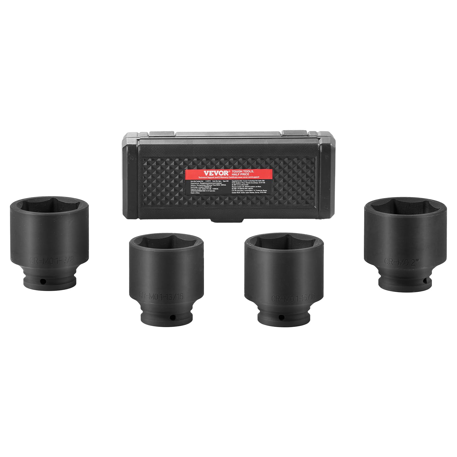 Foto 1 | Juego De Casquillos De Impacto Para Tuercas De Eje Vevor 1/2 Drive, 6 Puntos, 4 Piezas - Venta Internacional.