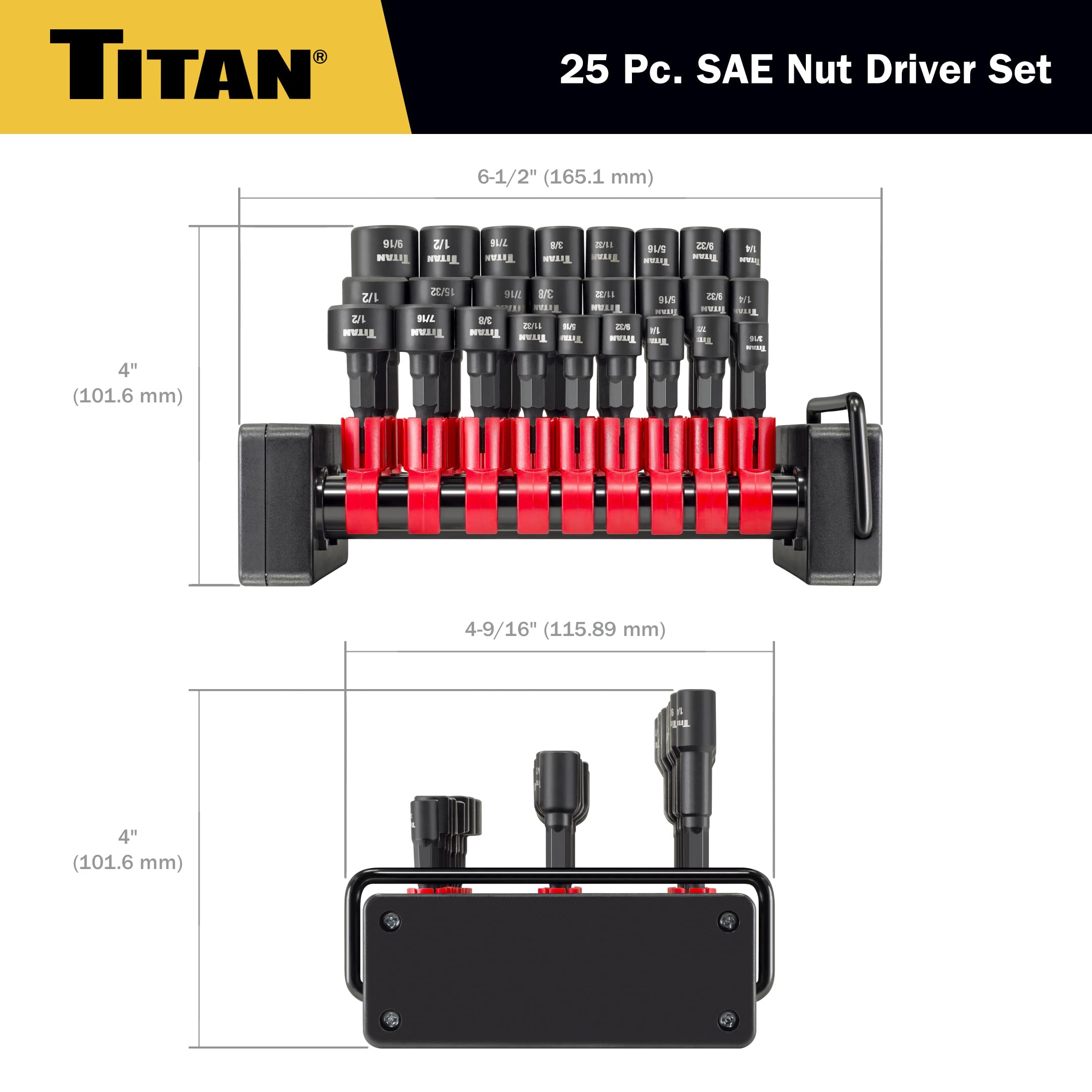 Foto 7 pulgar | Juego De Destornilladores Titan 16294 Juego De Colocadores De Tuercas Sae De 25 Piezas - Venta Internacional.
