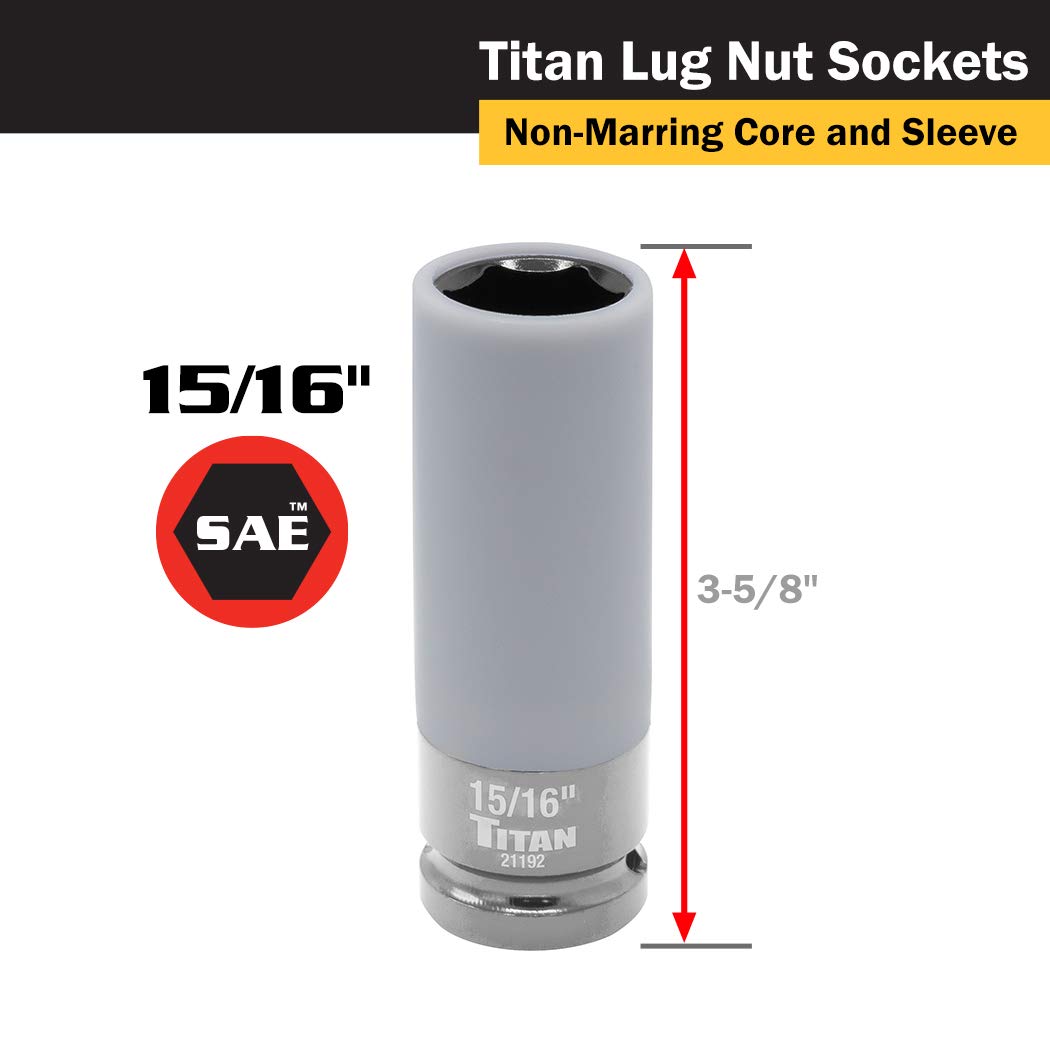 Foto 3 pulgar | Tuerca Y Tuerca Titan 21192 1/2 Drive X 15/16, No Estropeado - Venta Internacional.