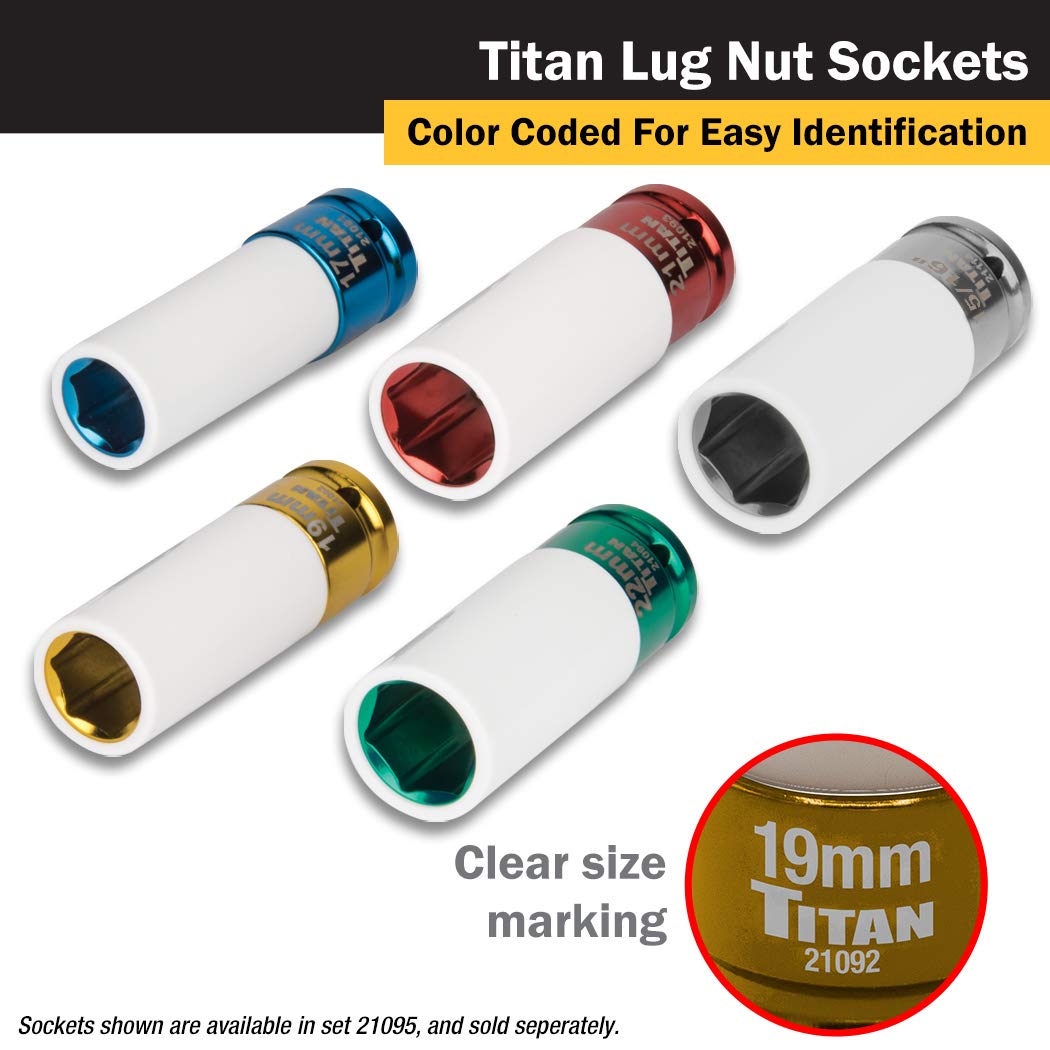 Foto 4 | Disco De 1/2 Pulgada Socket Titan 21092 De 19 Mm Que No Deja Marcas - Venta Internacional.