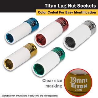 Foto 4 | Disco De 1/2 Pulgada Socket Titan 21092 De 19 Mm Que No Deja Marcas - Venta Internacional.