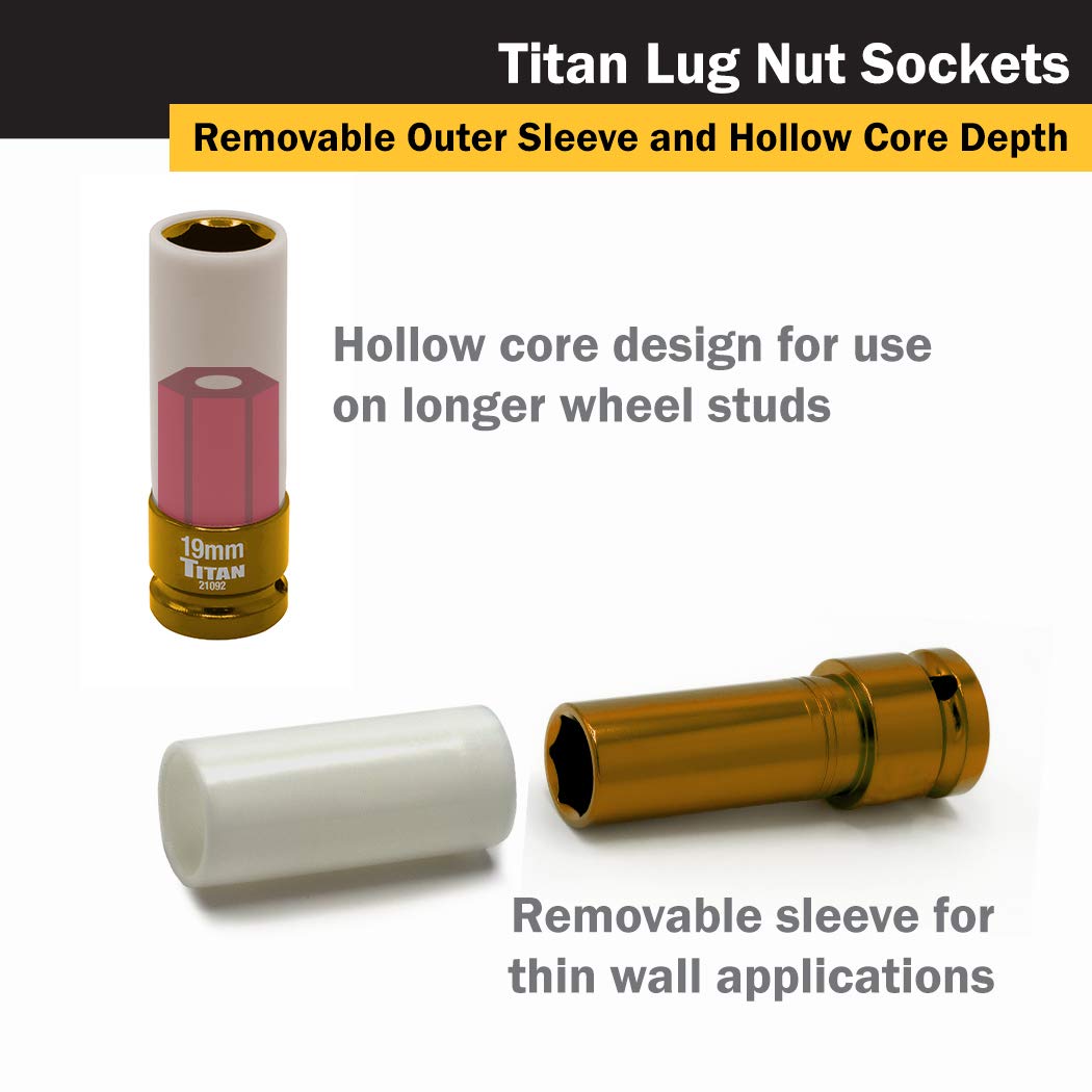 Foto 5 | Disco De 1/2 Pulgada Socket Titan 21092 De 19 Mm Que No Deja Marcas - Venta Internacional.