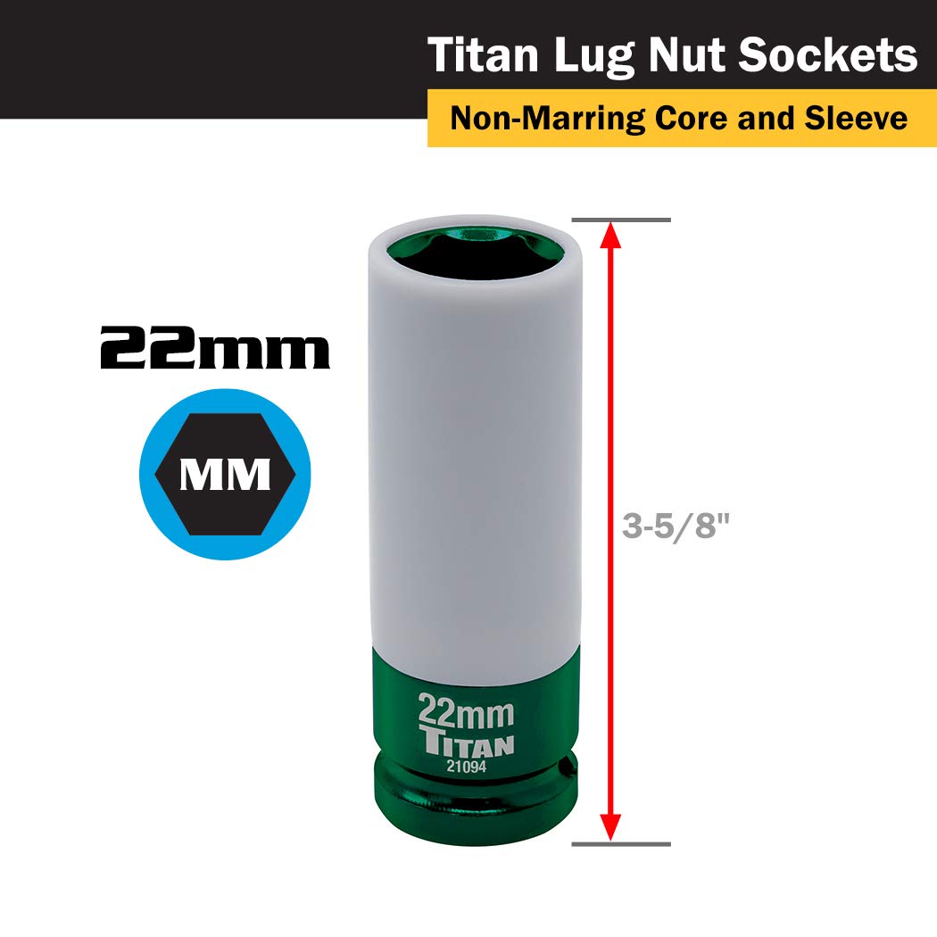 Foto 3 pulgar | Unidad De Disco Socket Titan 21094 De 1/2 Pulgada X 22 Mm Que No Deja Marcas - Venta Internacional.