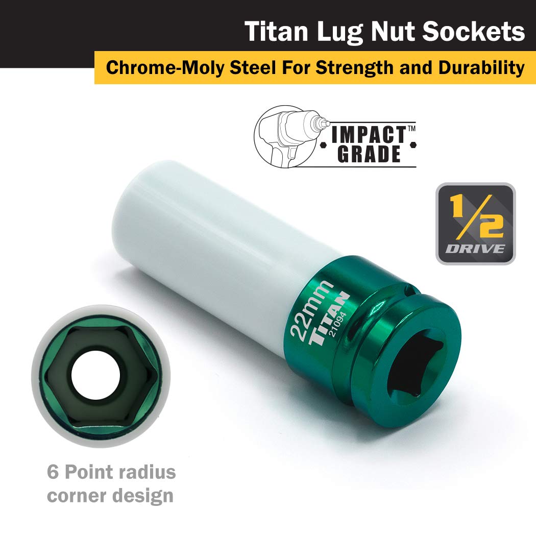 Foto 4 pulgar | Unidad De Disco Socket Titan 21094 De 1/2 Pulgada X 22 Mm Que No Deja Marcas - Venta Internacional.