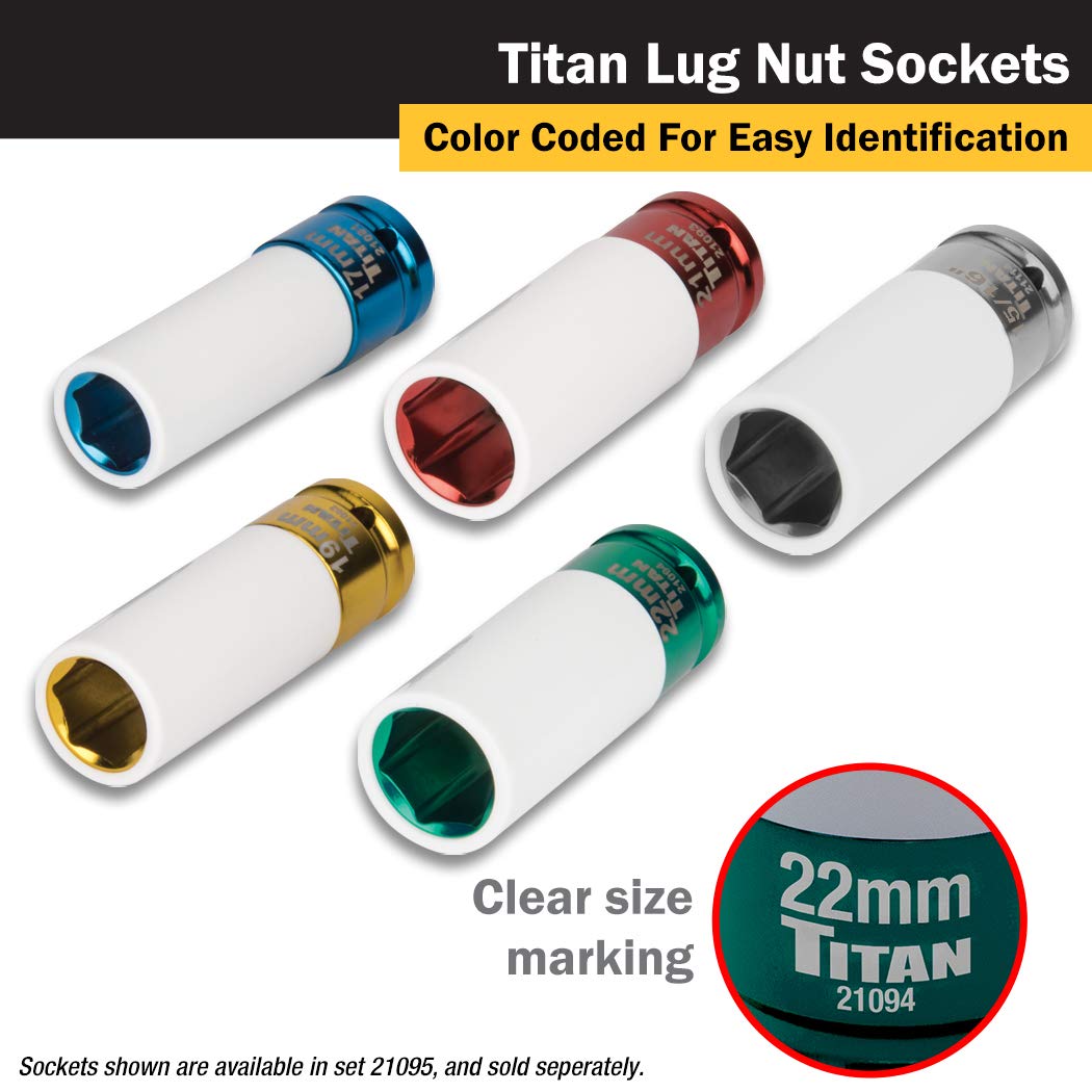 Foto 5 pulgar | Unidad De Disco Socket Titan 21094 De 1/2 Pulgada X 22 Mm Que No Deja Marcas - Venta Internacional.