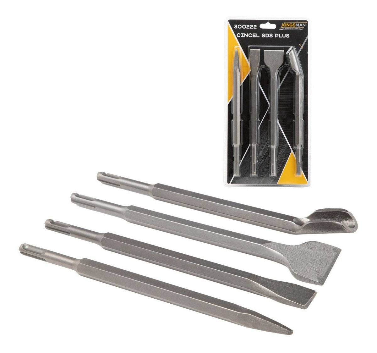 Kit Cinceles Kingsman Sds plus Taladro Rotomartillo 25cm juego 4pzs