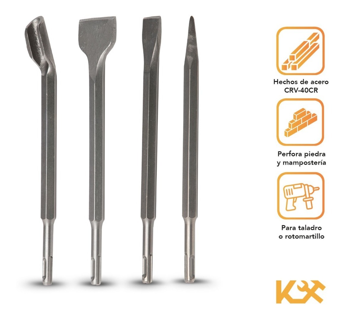 Foto 3 pulgar | Kit Cinceles Kingsman Sds plus Taladro Rotomartillo 25cm juego 4pzs