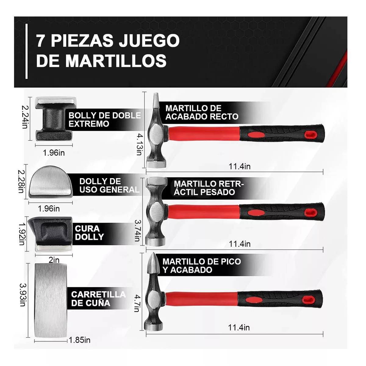 Foto 3 pulgar | Martillo Kit Juego de 7 Piezas Eo Safe Imports Esi-14105 Multicolor