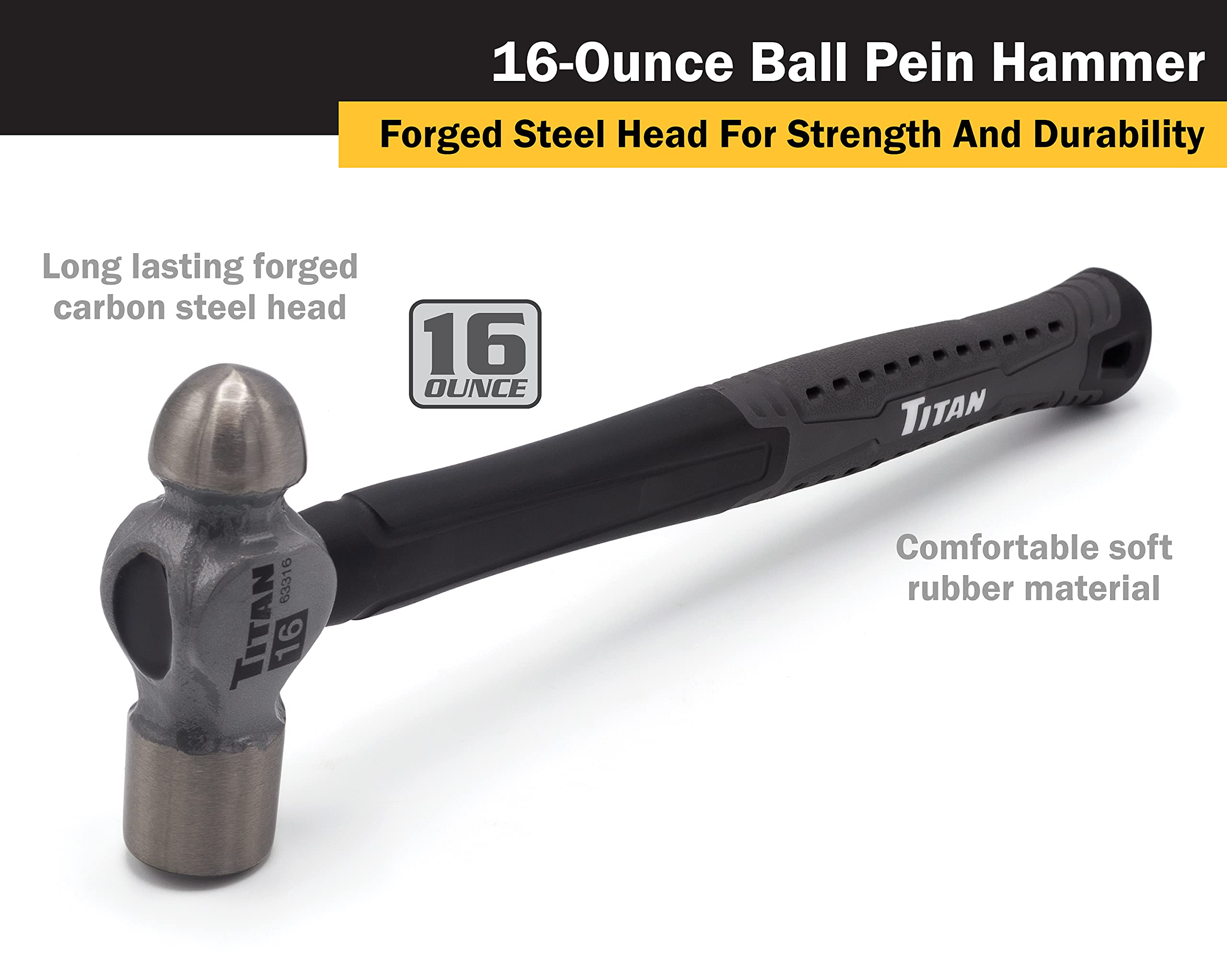 Foto 6 pulgar | Set De Martillos Ball Peen Titan 63302 De 240 Ml Y 480 Ml - Venta Internacional.