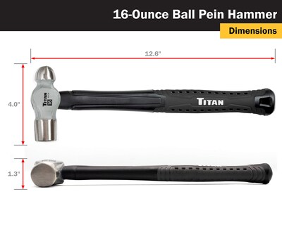 Foto 6 | Set De Martillos Ball Peen Titan 63302 De 240 Ml Y 480 Ml - Venta Internacional.