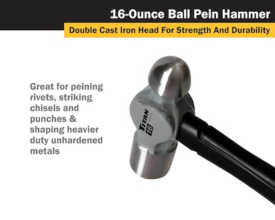 Foto 7 | Set De Martillos Ball Peen Titan 63302 De 240 Ml Y 480 Ml - Venta Internacional.